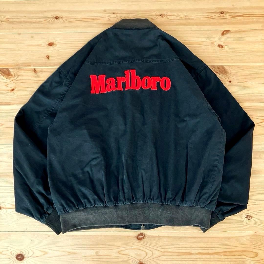 90年代 Marlboro マルボロ リバーシブル ブルゾン MA1 黒 短丈 - メルカリ