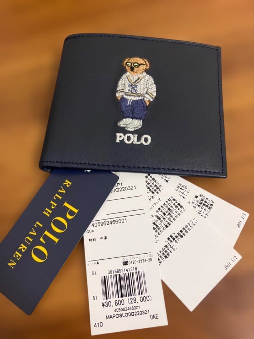 POLO ラルフローレン　折り財布　値下げ可能 ラルフローレン 財布 POLO RALPH ポロ 折り ミニ財布 レザー 革 (Ralph