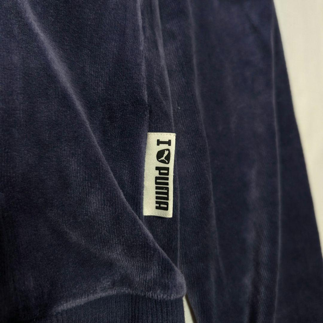 PUMA】希少00sラインストーンロゴ・ベロア生地セットアップ パープル