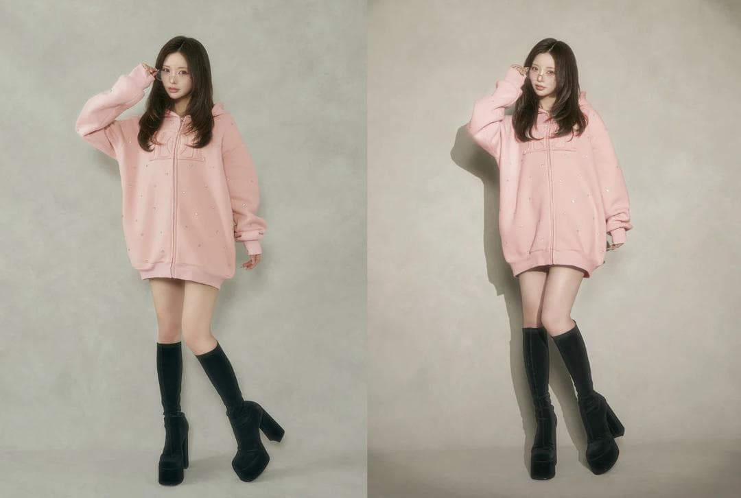 ダーリッチ darich DDロゴビジュージップパーカー ピンク PNK - メルカリ