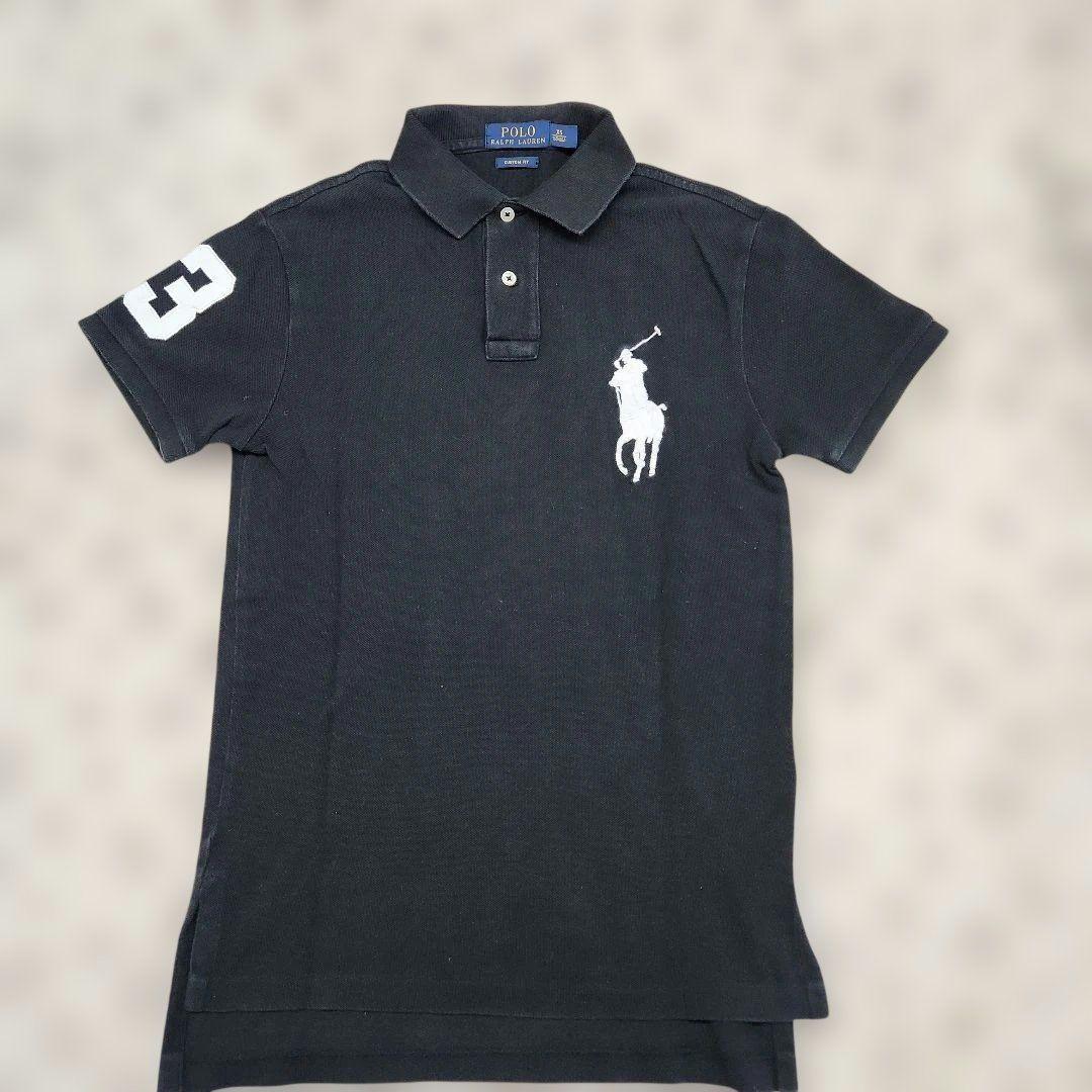 POLO Ralph Lauren 半袖ポロシャツ ブラック ビッグポニー XS - メルカリ