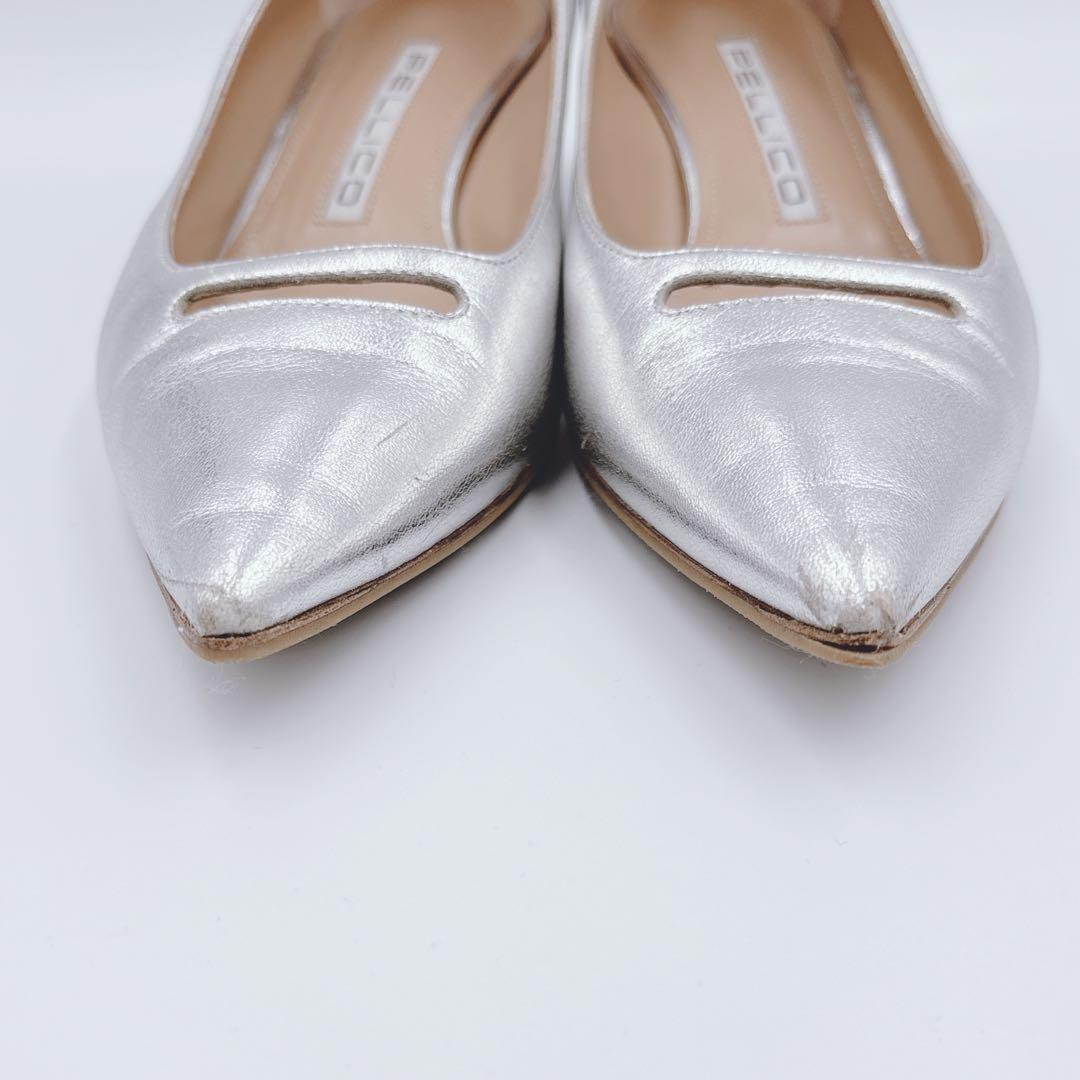 PELLICO ANELLI ポインテッドトゥ シルバー パンプス アネッリ - メルカリ