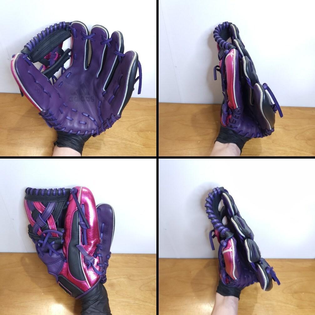 アディダス メタリックパープル トリプルXXXウェブ 内野用 軟式