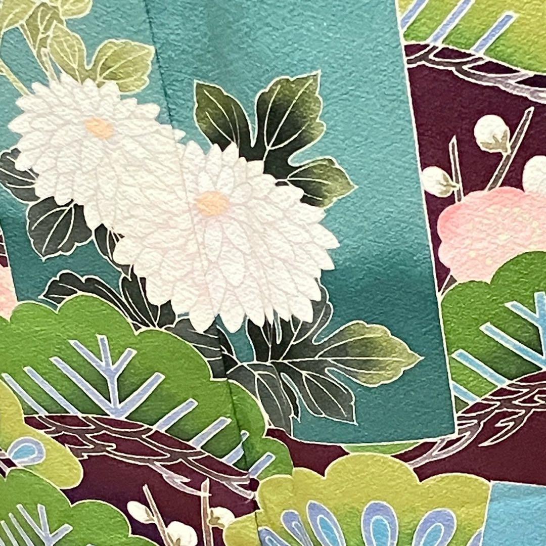 4327］黒留袖 友禅 作家物 比翼付 五つ紋 違い鷹の羽 正絹 着物 袷