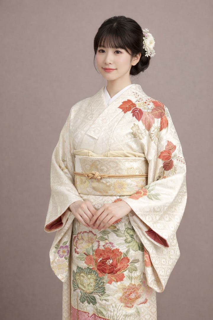 ◎mk-574　訪問着　金駒刺繍　豪華刺繍　アンティーク　　2-6 FINAL PRICE ／ 特選 訪問着 着物 中古 金彩 汕頭刺繍 スワトウ 金駒