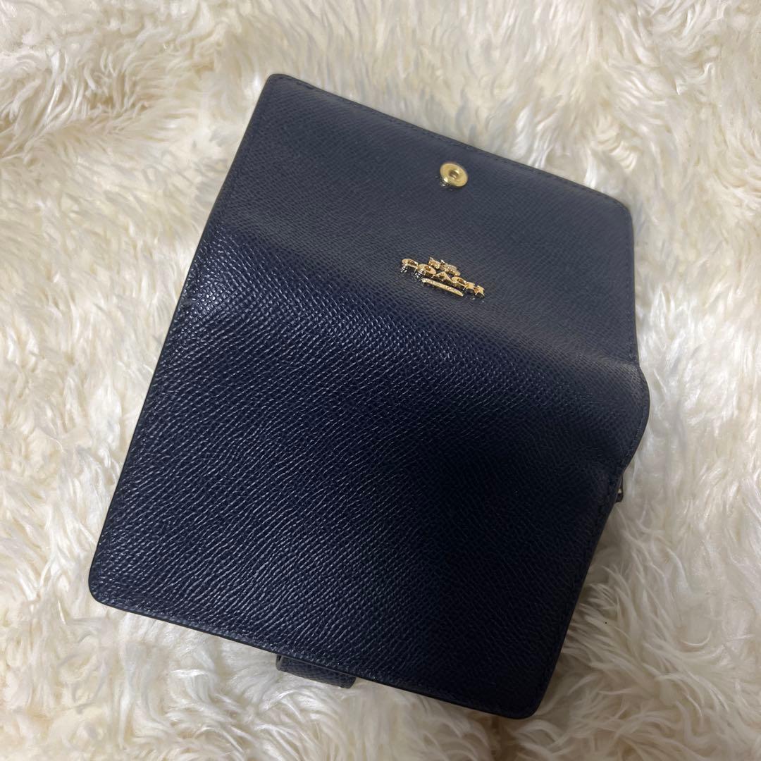 COACH ネイビー 二つ折り財布