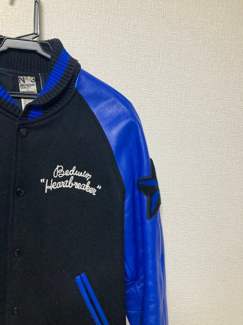 BEDWIN スタジャン アワードジャケット ベドウィン 青黒メルトン 野村