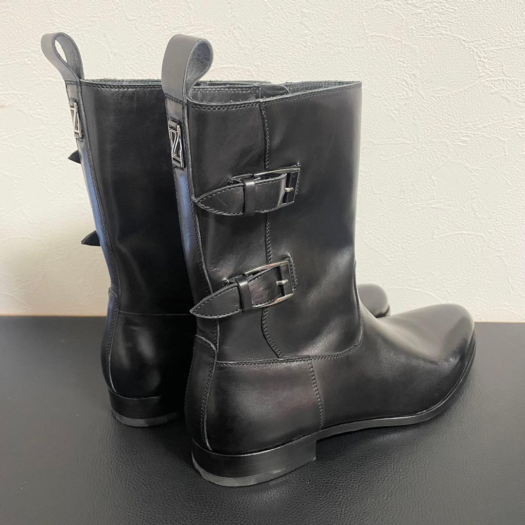 Ermenegildo Zegna (ゼニア)レザーブーツ 25.5cm 黒色