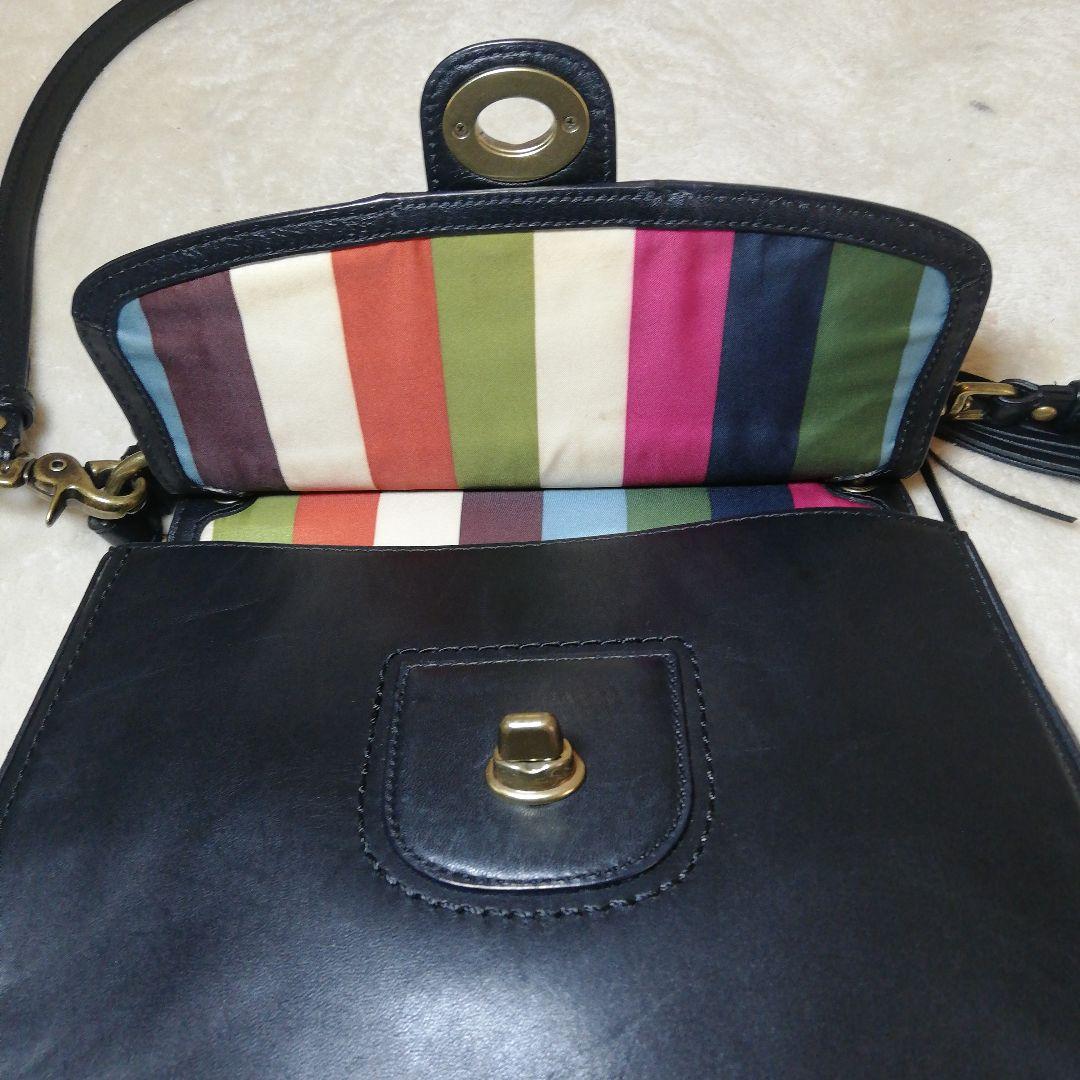 コーチ 2WAY 黒レザー ショルダーバッグ 19132 - メルカリ