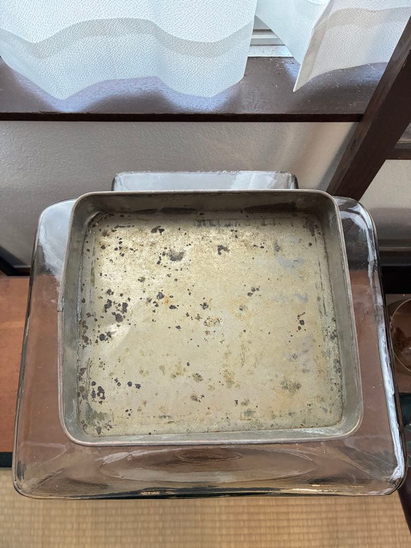 大正 特大 菓子瓶 ガラス瓶 気泡 ゆらゆらガラス 戦前 古道具