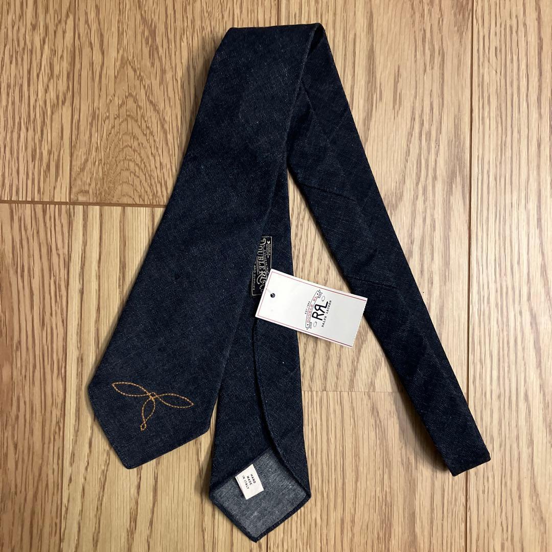 デッドストック RRL インディゴ デニム ネクタイ ダブルアールエル RRL ダブルアールエル ネクタイ デニムタイ 刺繍 Denim Tie - メルカリ