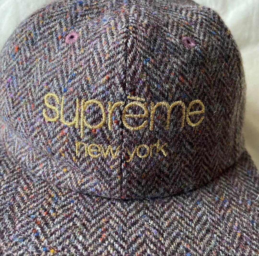 Supremeキャップ 6パネル クラシックロゴ ツイード 16AW - 帽子本当に 安い