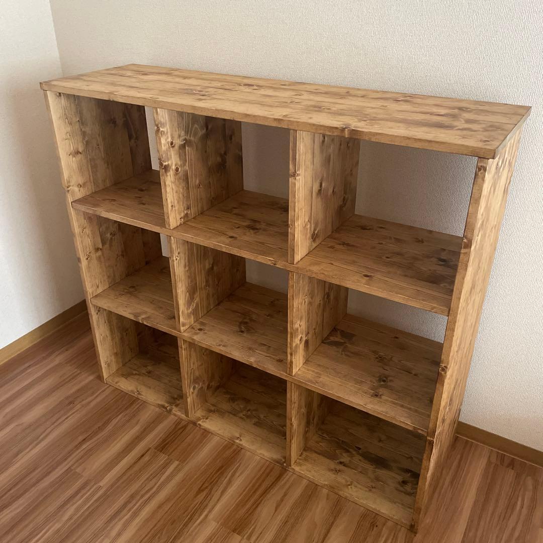 mgk__　木製　本棚　ハンドメイド ワイドシェルフ W120 本棚 /ブックシェルフ/ラック/収納 - AZZURRO'S