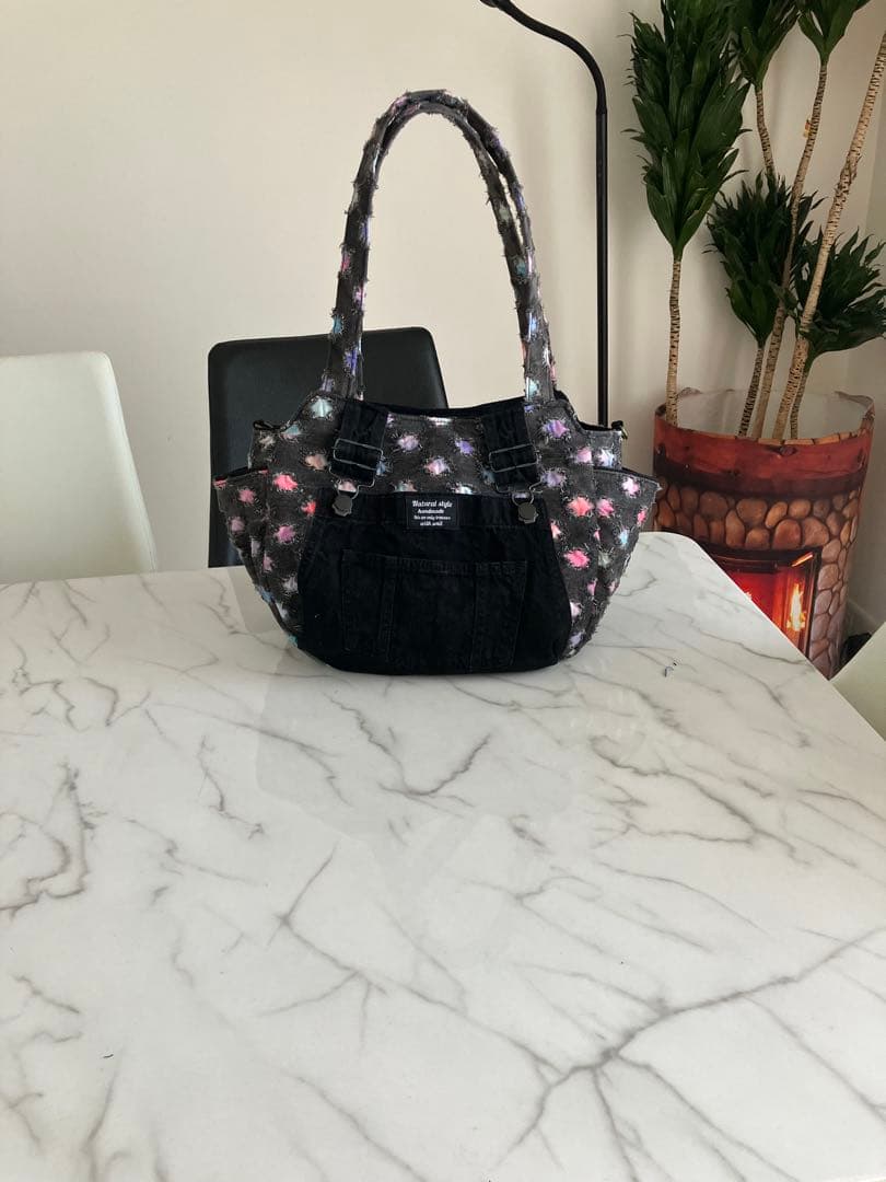 868 まゆ様専用 大きめデニムリメイクバック ハンドメイド 2点