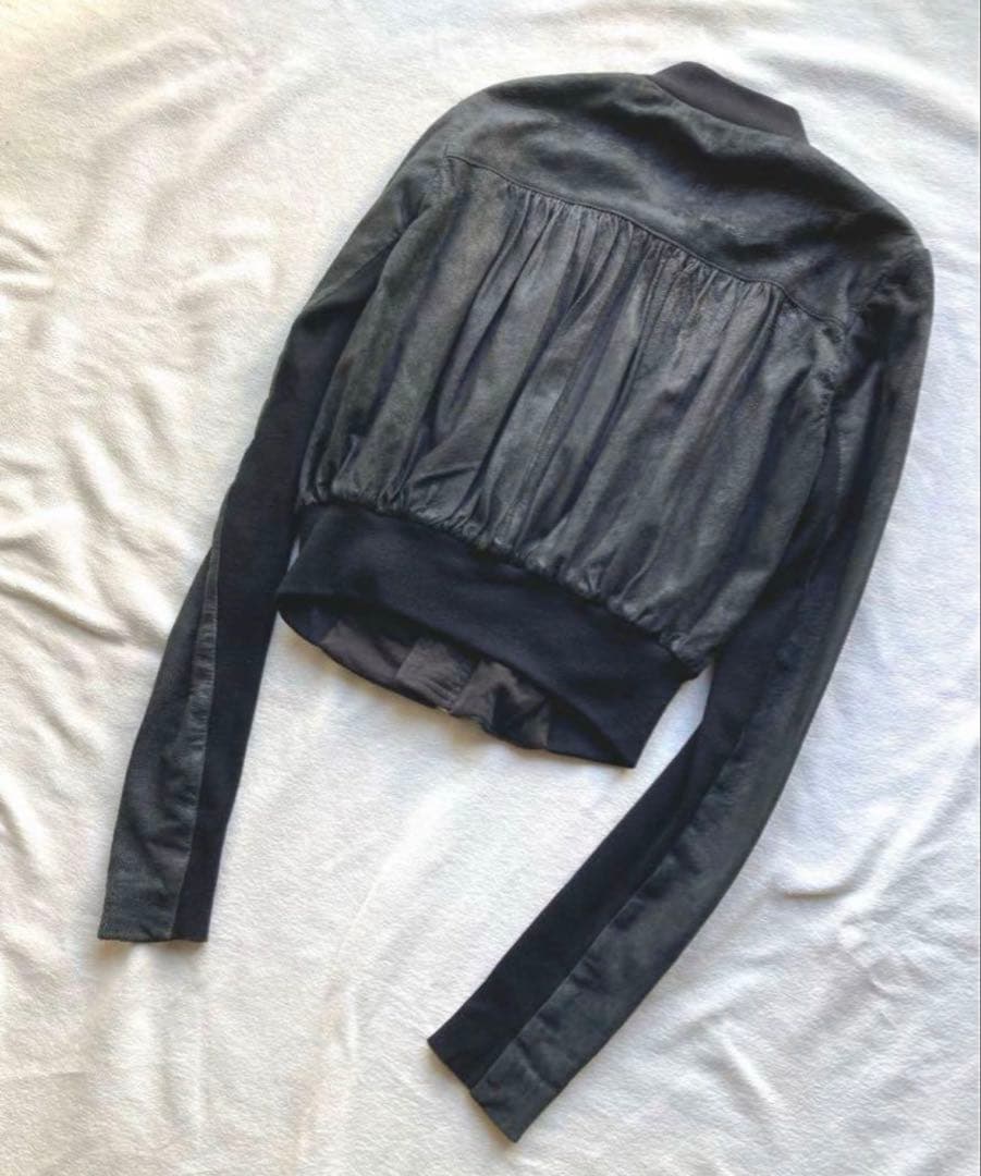 Rick Owens ブラック レザーブルゾン 値下げ交渉あり - メルカリ