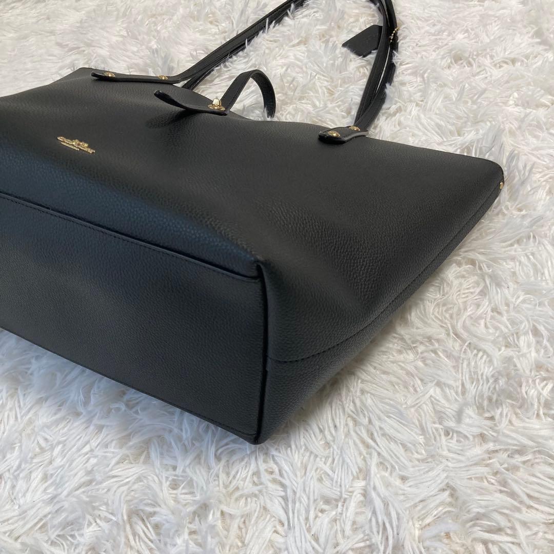 美品 コーチ 北川景子 ドラマ使用 トートバッグ 本革 黒 A4収納可 大