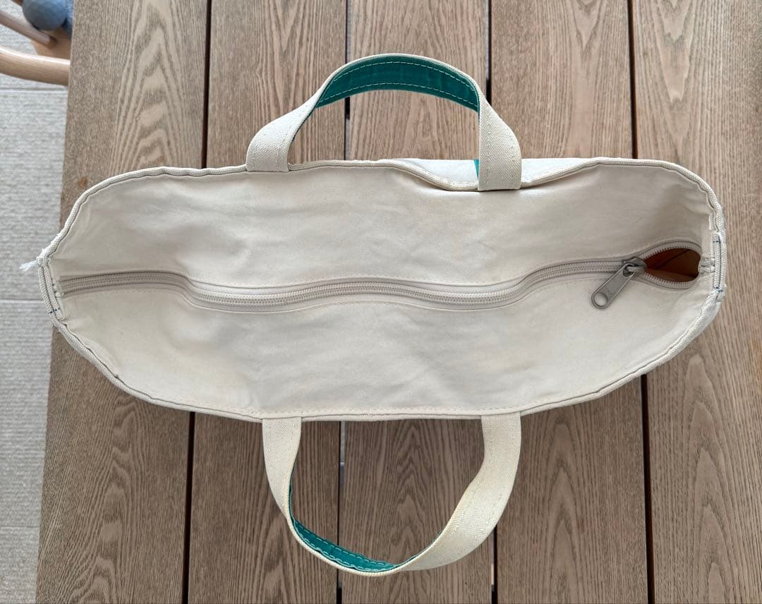 90s L.L.Bean トートバッグ アイボリー/グリーン