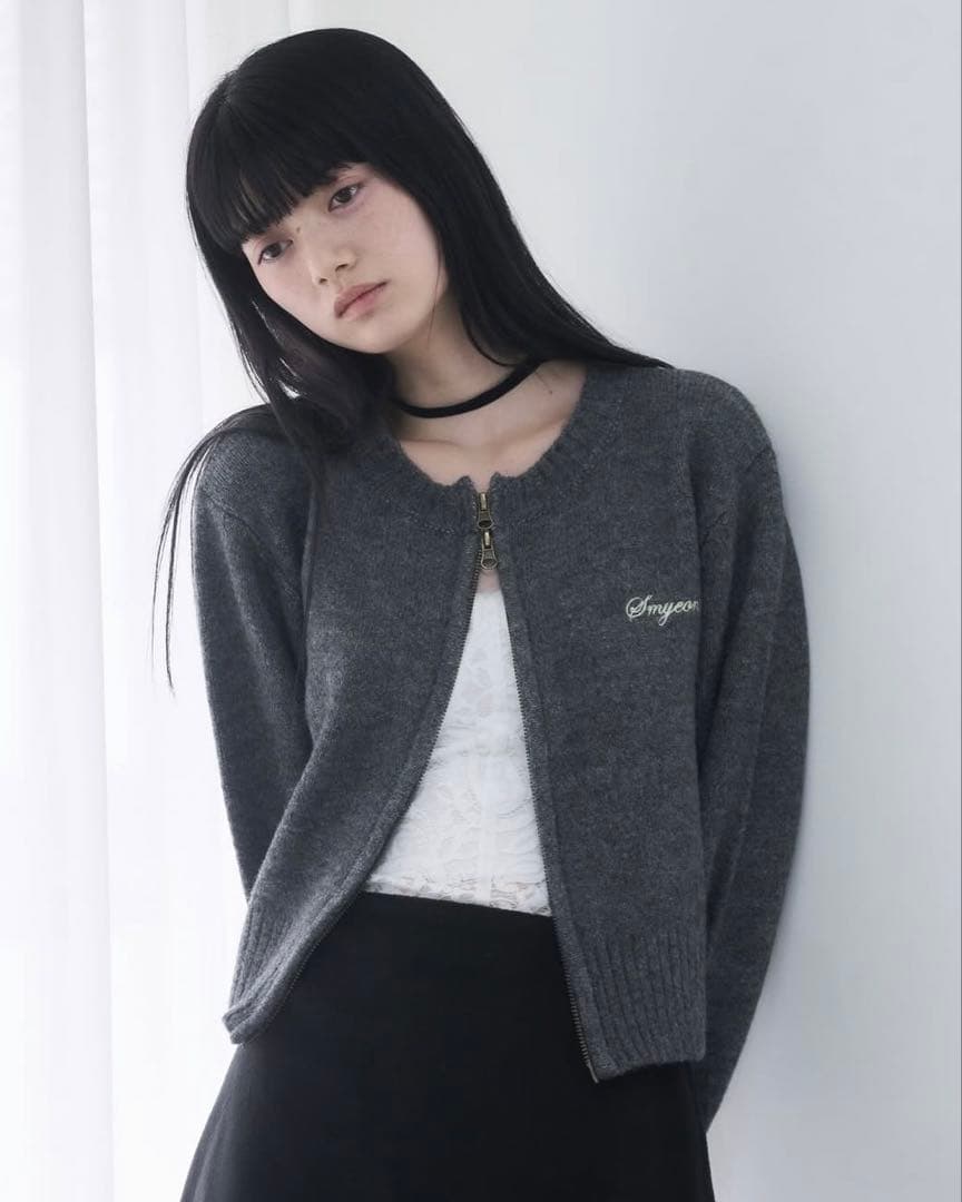 smyeon ダブルジップニット グレー - メルカリ