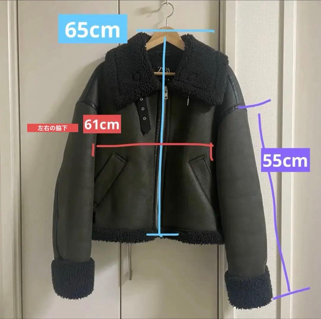 ZARA グリーン カーキ ムートンジャケット ムートンコート - メルカリ