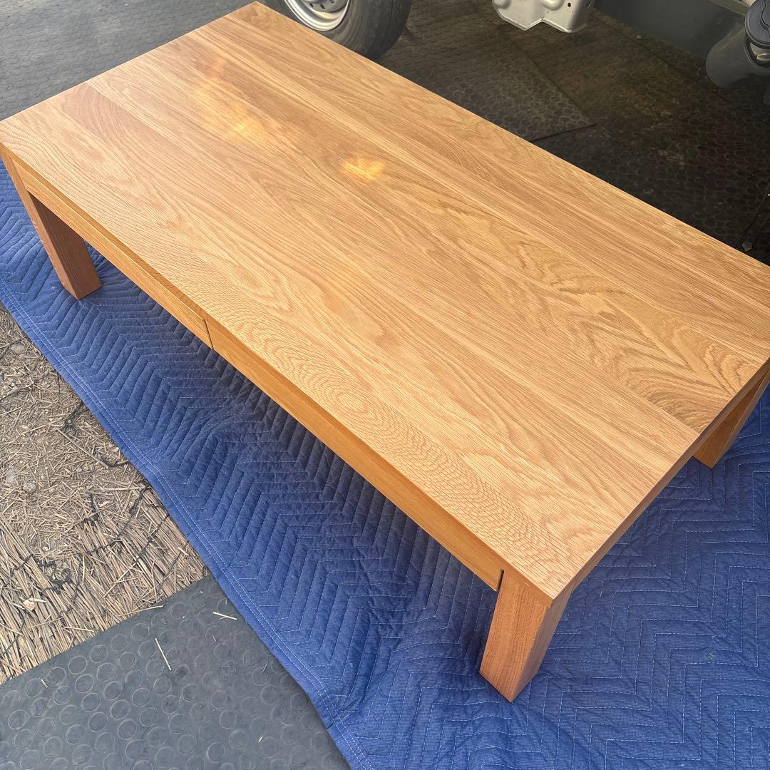無印良品 オーク材 ローテーブル 引出し付 110×55cm 無印良品(MUJI)の人気のオーク無垢材 ローテーブルです！引出し付