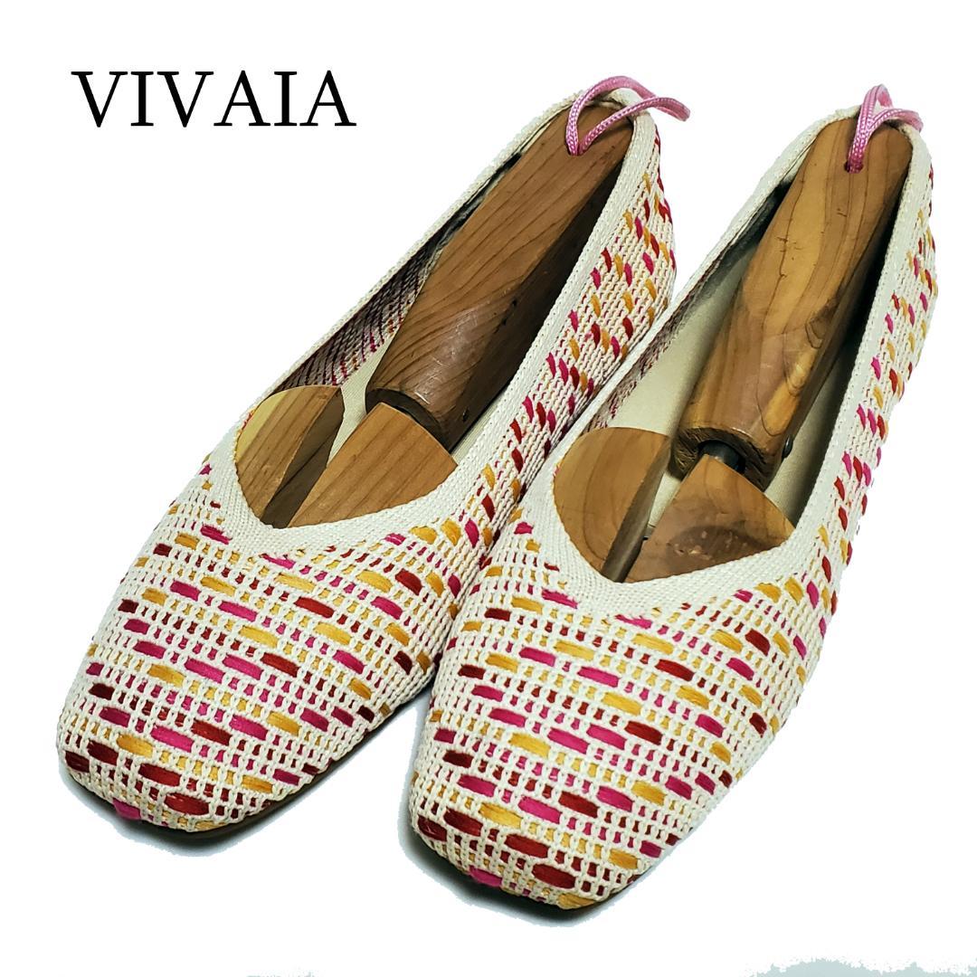 美品】VIVAIA フラットシューズ スクエアトゥ Vカット 22cm - メルカリ