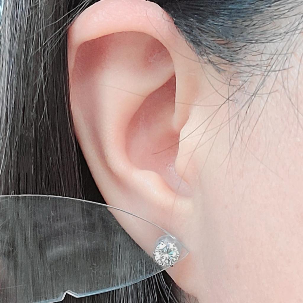 透明！ギラギラ！激安！0.447ct ダイヤモンド SI1プラチナ 片耳ピアス