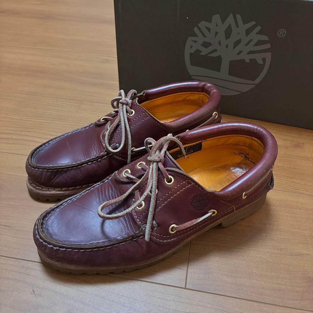 Timberland 3eye 25.5cm バーガンディ デッキシューズ - メルカリ