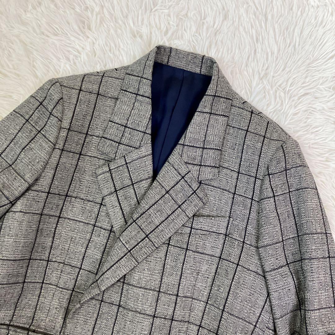 SHAREEFシャリーフ ダブルブレストチェスターコート シルク混 チェック