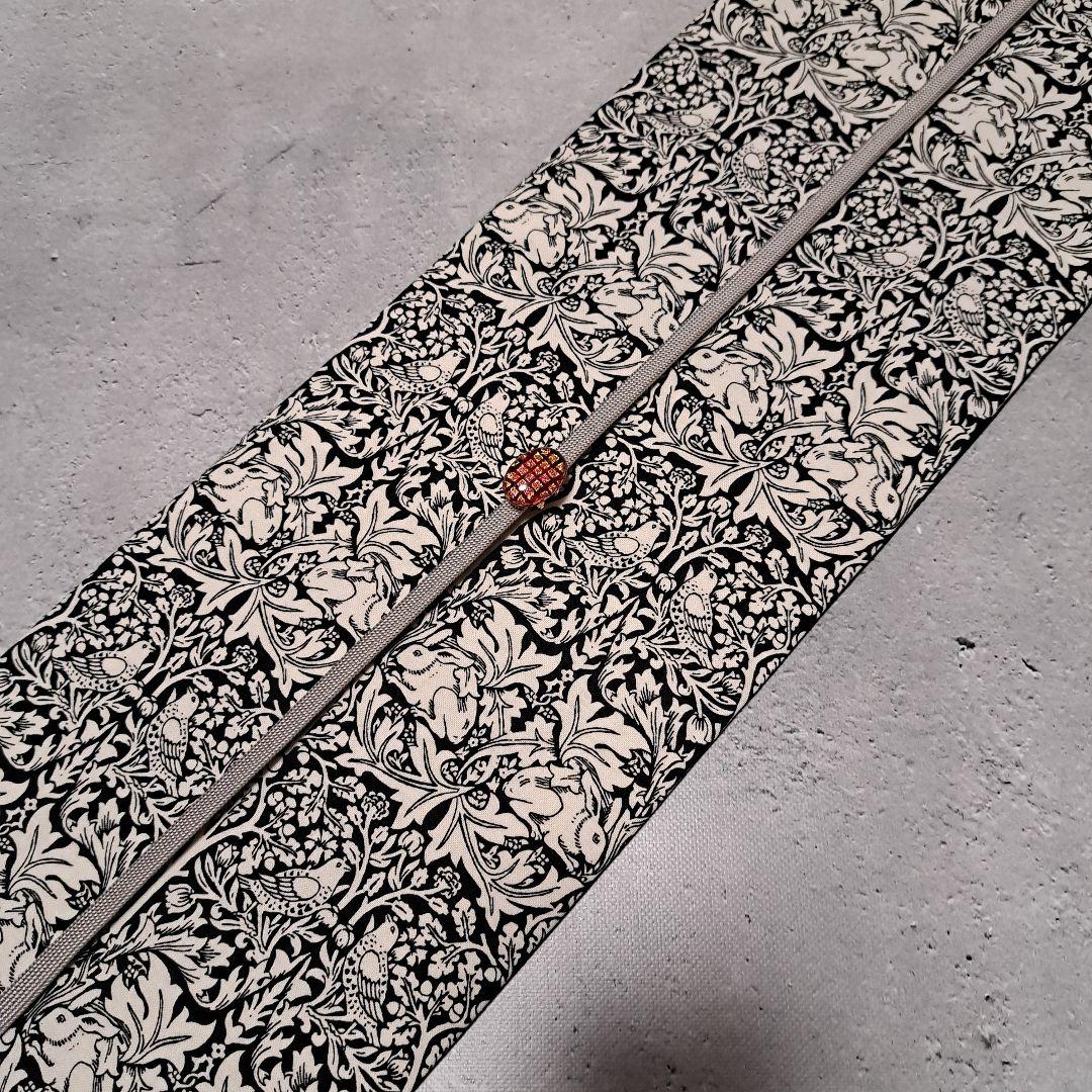 半幅帯 長尺 ウィリアムモリス 兄弟うさぎ×国産コットンリネン