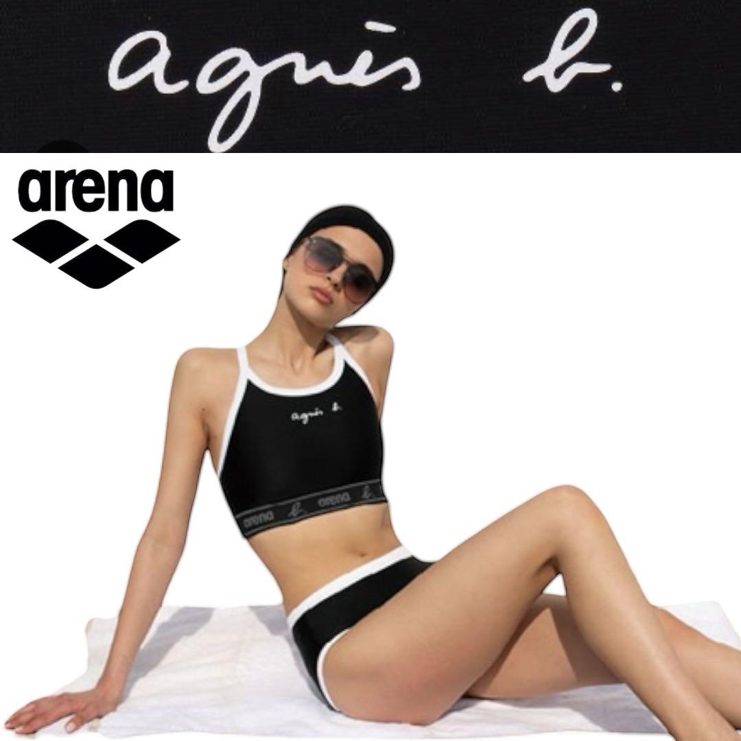 2186【新品 定価16500円】アニエスべー×アリーナコラボ★水着★S★7号 アリーナ×アニエスベー】新作コラボ水着は、レインボーロゴがポイント