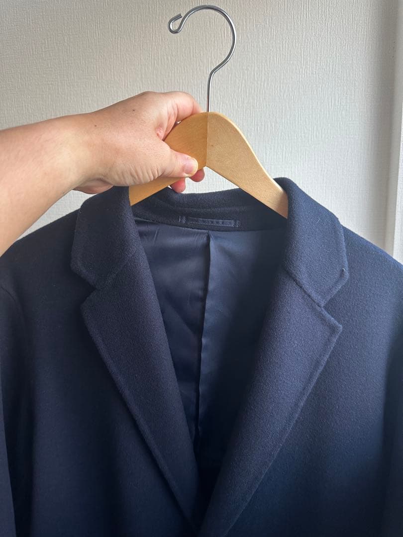 ネイビーチェスターコート ウール混合(united arrows) ユナイテッドアローズ UNITED ARROWS A DAY IN THE LIFE *ウール