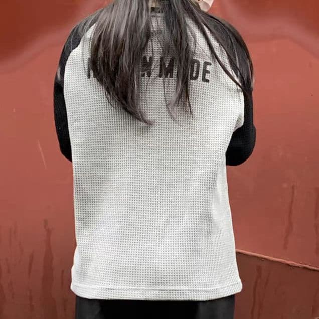 HUMAN MADE サーマル長袖カットソー ブラック/グレー L - メルカリ