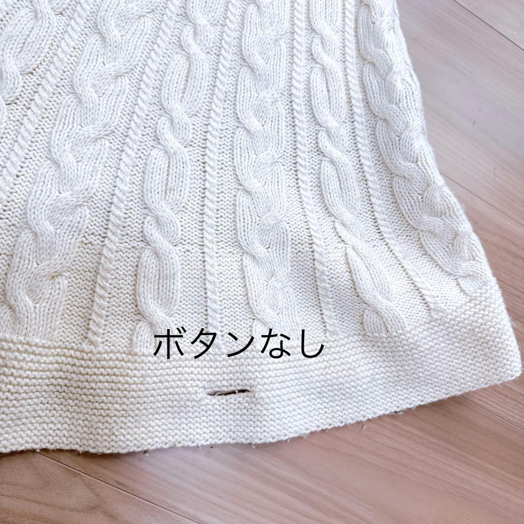 バーバリーブルーレーベル ケーブルニットポンチョ 金ボタン