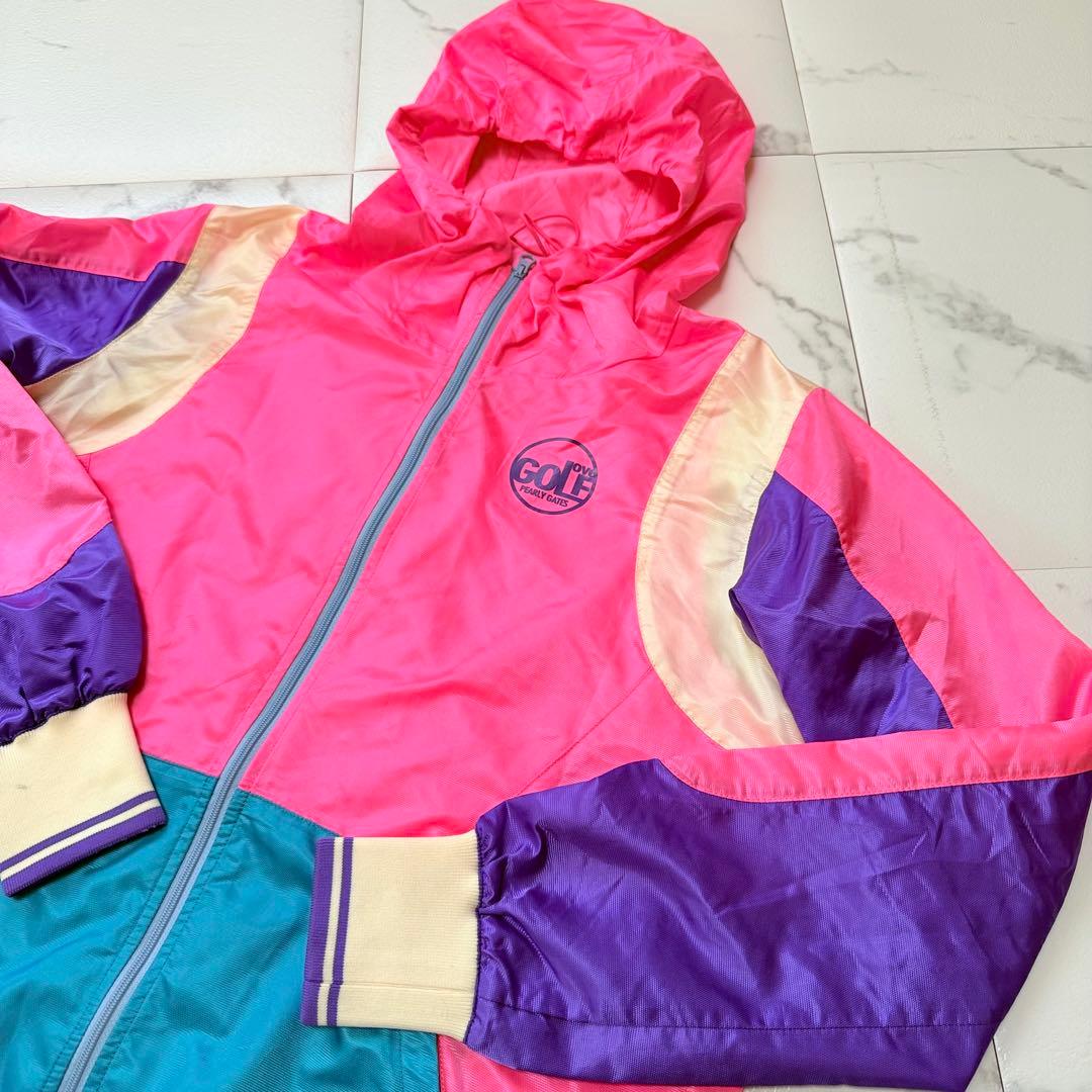 パーリーゲイツ ピンク カラフル ナイロン ジャンパー ナイロン