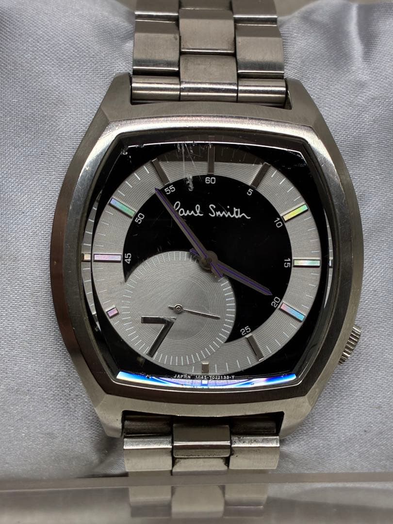 T6）ポールスミス No.7 ナンバーセブン スモセコ シルバー ブラック