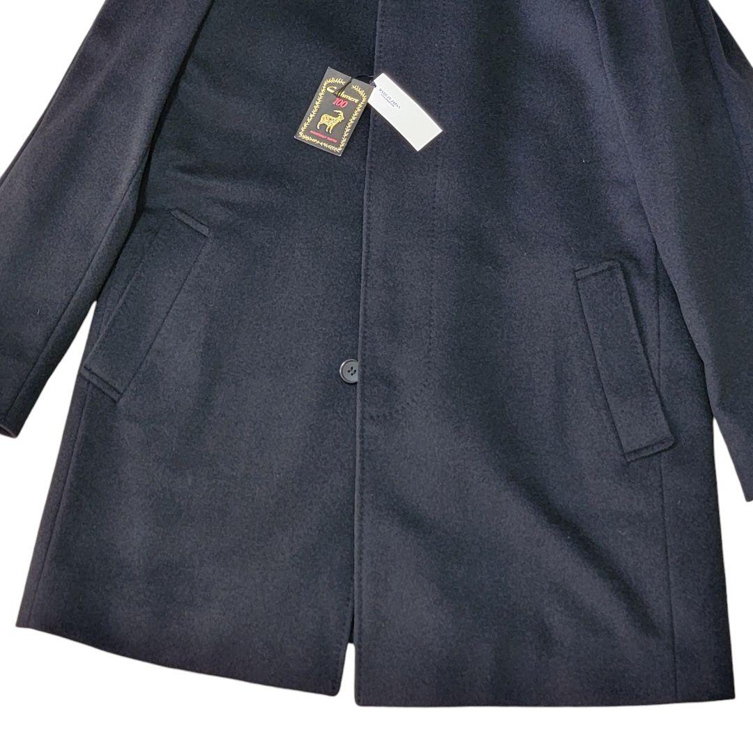 新品】信頼の野海 noumi 黒 カシミヤ100％ ステンカラーコート L