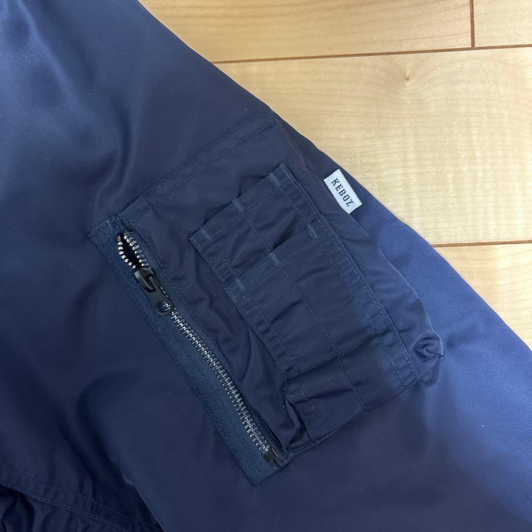 希少】keboz ケボズ MA-1 フライトジャケット ロゴ入り ネイビー L