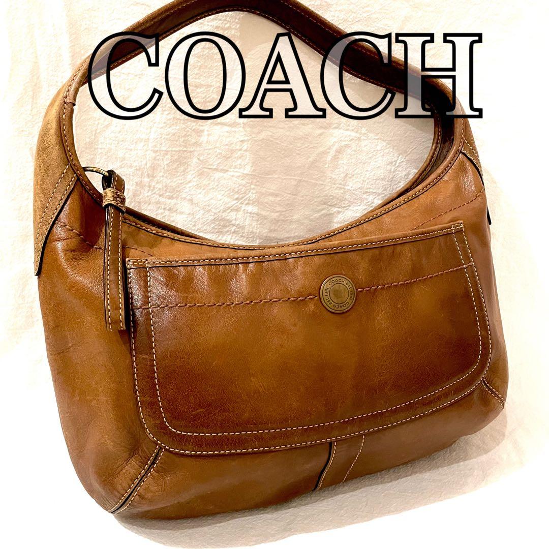 美品 コーチ ワンショルダーバッグ 肩掛け ホーボー ハーフムーン