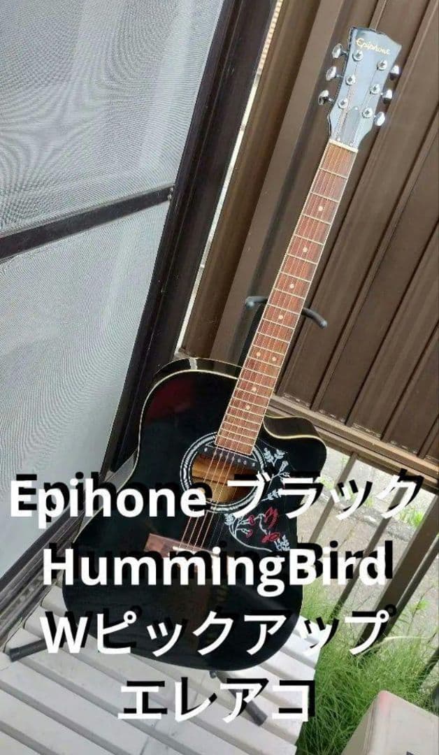 超美品 Epihone ハミングバード カッタウェイ Wピックアップ エレアコ Epiphone HUMMINGBIRD AGED CHERRY SUNBURST GLOSS ハミングバード