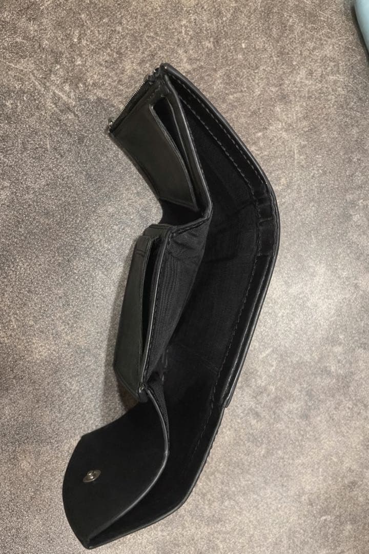 新品タグ付き/ Sサイズ ʕ*ʔ様 マルジェラ レザー製 黒 三つ折り財布