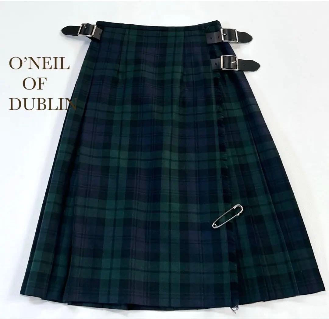 【定番人気】極美品＊オニールオブダブリン ブラックウォッチ キルトラップスカート O'NEIL OF DUBLIN オニール・オブ・ダブリン EASY LONG KILT イージー