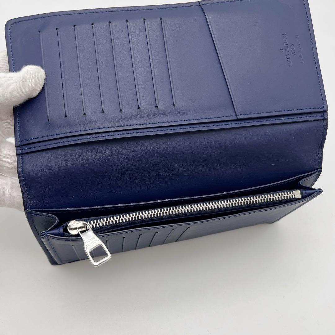 ルイヴィトン ポルトフォイユ ブラザ 長財布 バンダナ 青 希少2022限定