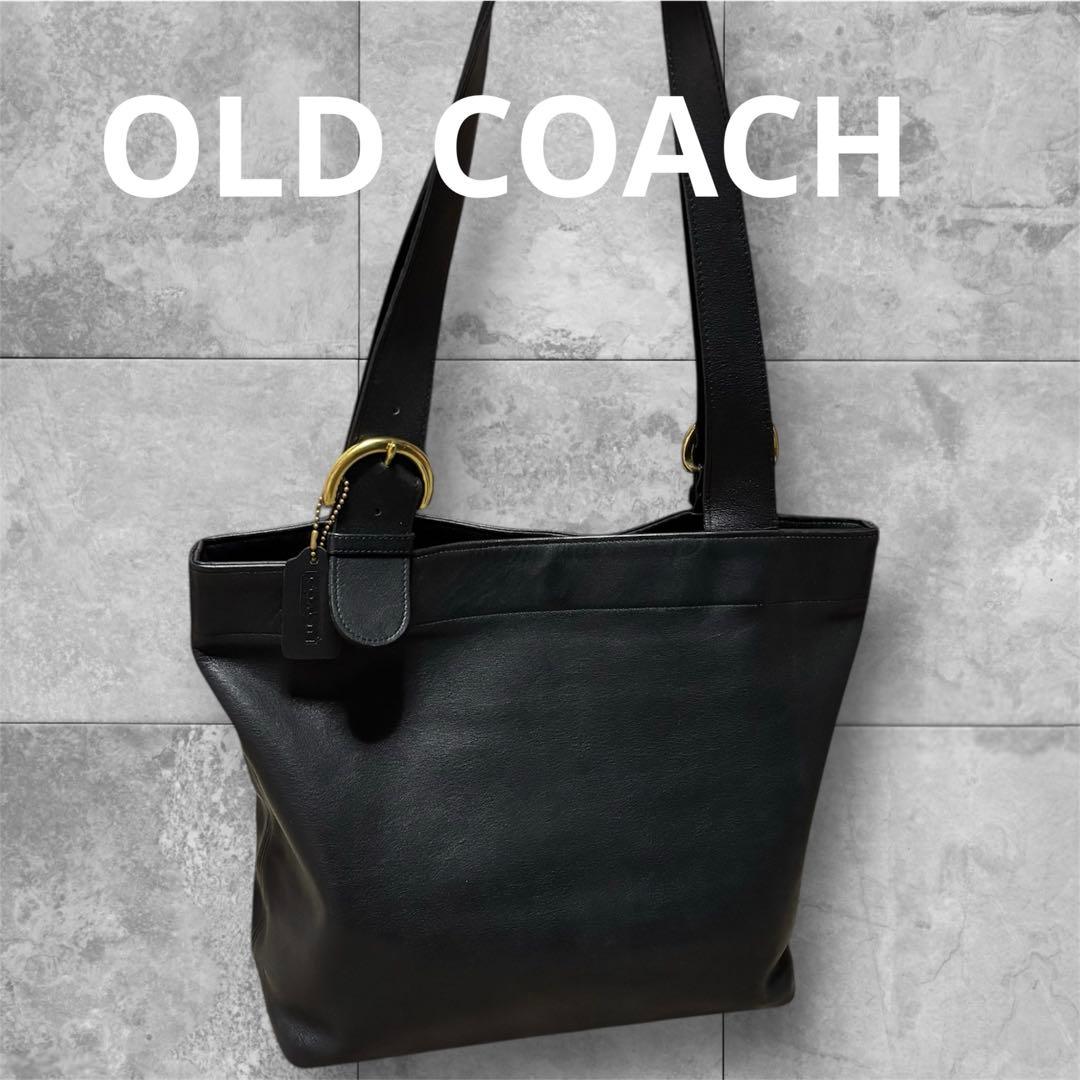希少OLD COACH トートバッグ ブラック A4 COACH（コーチ） オールドコーチ トートバッグ ワンショルダー レザー