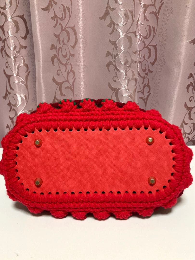 ♥️手編み♥️ハンドメイド♥️いちごバッグ♥️ ニットバッグ