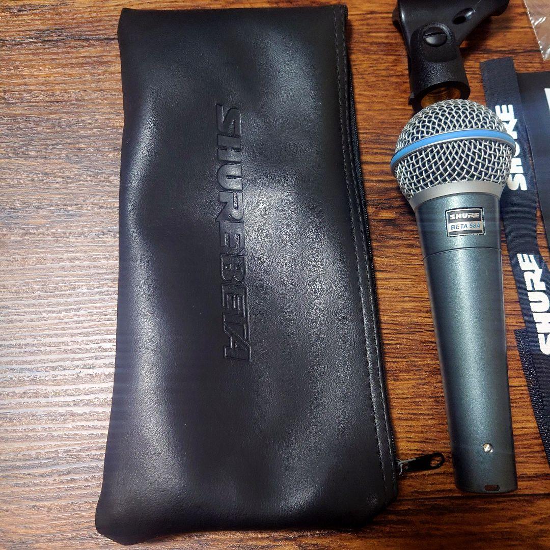 SHURE BETA 58A ダイナミックマイク ジャンク動作不良品 付属品付き