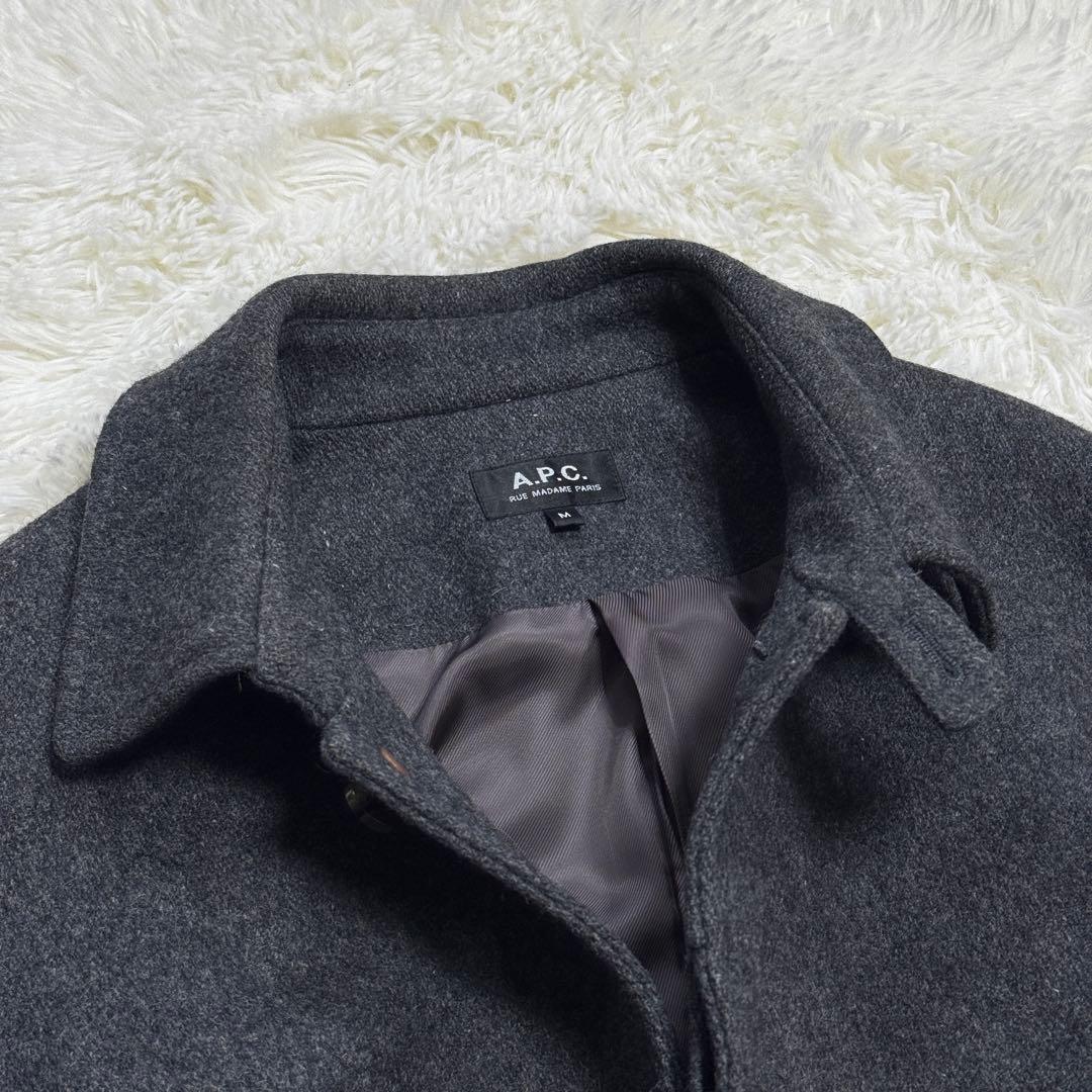 A.P.C.Jules Tournier社生地 ウール ステンカラーコート M