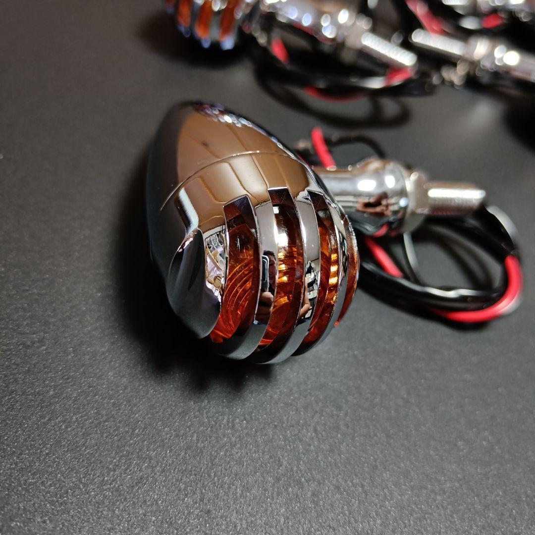 アルミ製バードケージウインカー チョッパー 流線形 クラシック 管