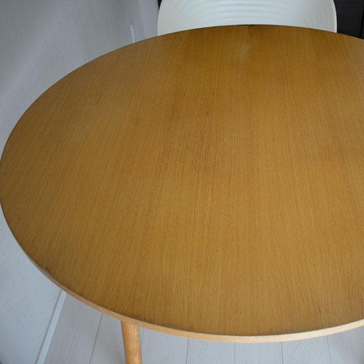 無印良品 廃盤 丸・サークル 天然木オーク材ダイニングテーブル 120cm