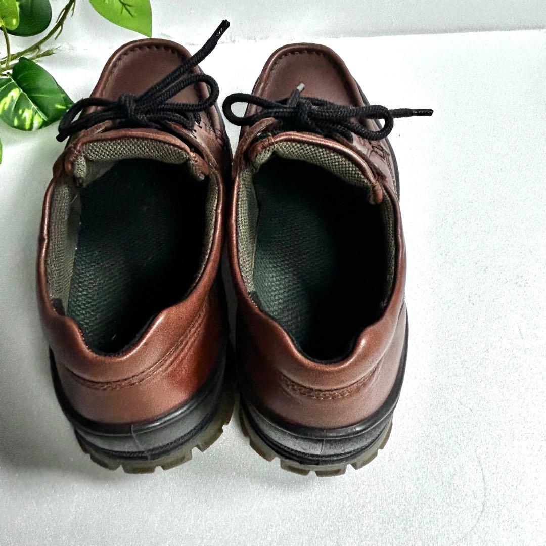 極美品 ECCO 日本製 ゴアテックス モックトゥシューズ ブラウン 防水 革靴