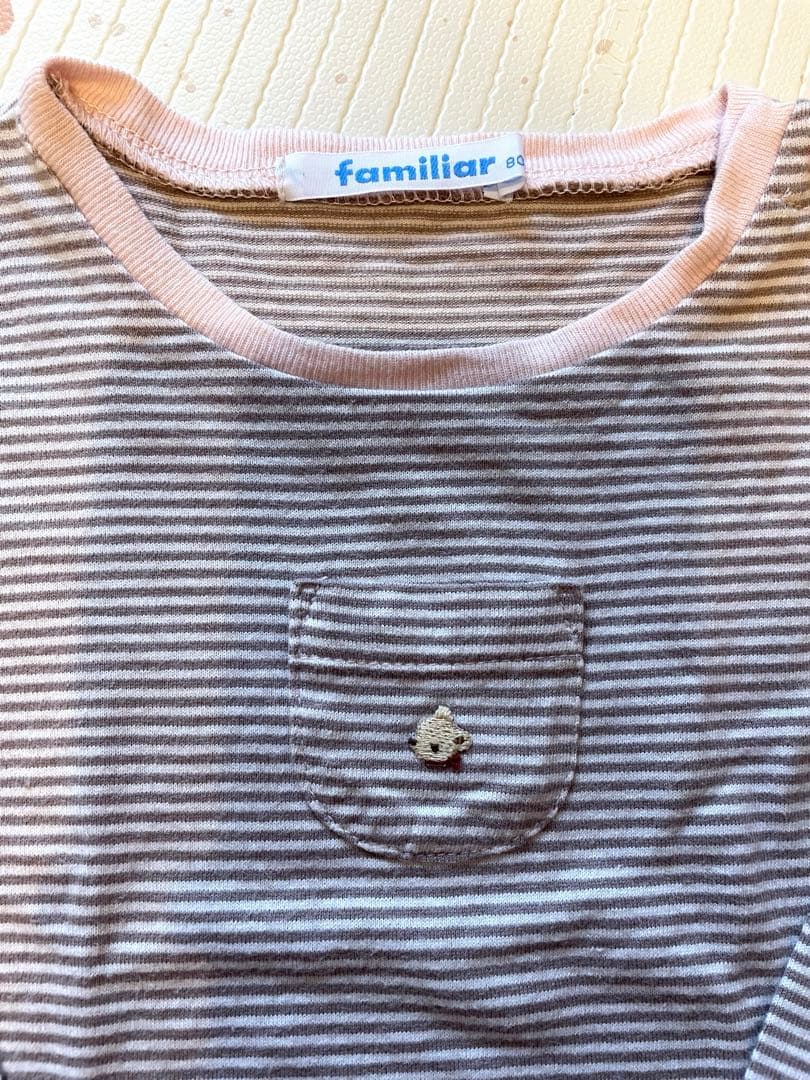 familiar ストライプ長袖Tシャツ 80cm - メルカリ
